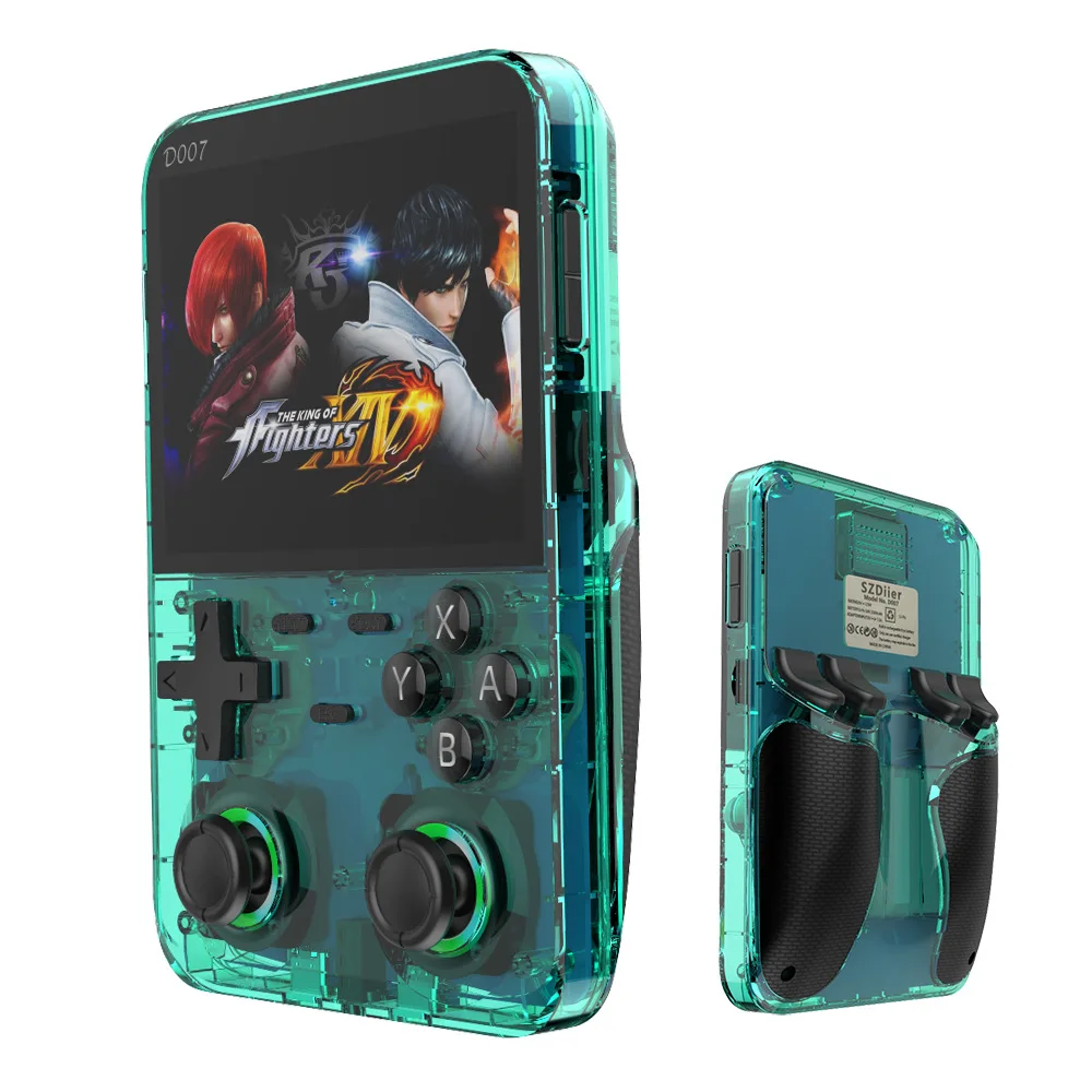 Game Retro Gaming - D007 คอนโซลวิดีโอเกมแบบพกพา 3.5 นิ้วหน้าจอIPSผู้เล่นเกมพกพาเปิดระบบ 10000 +
