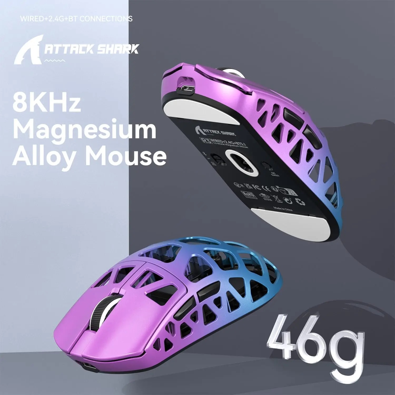 Logitech Mouse G Pro X Superlight - เมาส์เกมมิ่ง ATTACK SHARK R3 วัสดุแมกนีเซียมอัลลอยด์แบบรังผึ้ง น้ำหนักเบาพิเศษ