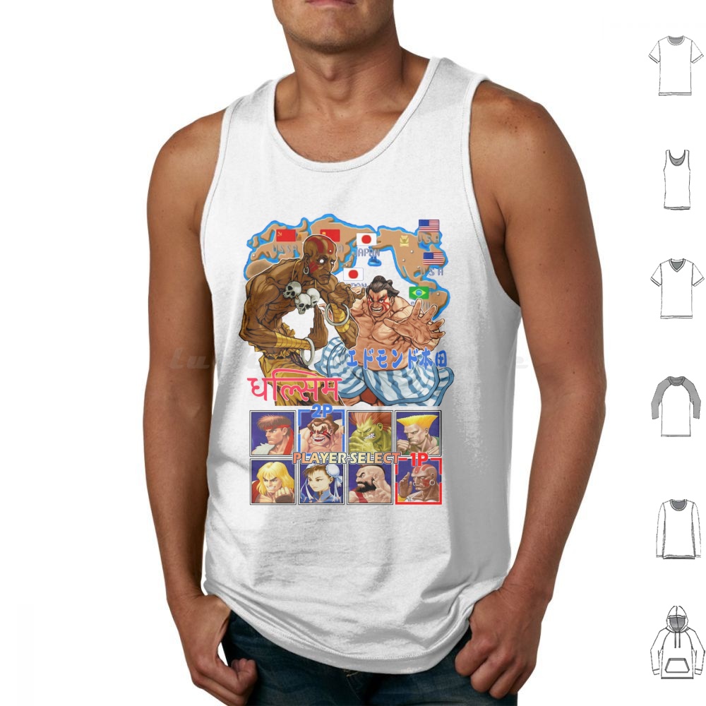 Gaming Retro Arcade - เสื้อกล้ามลายพิมพ์ Ryu Fighter สไตล์เรโทร เกมสตรีทไฟท์เตอร์ วิดีโอเกม
