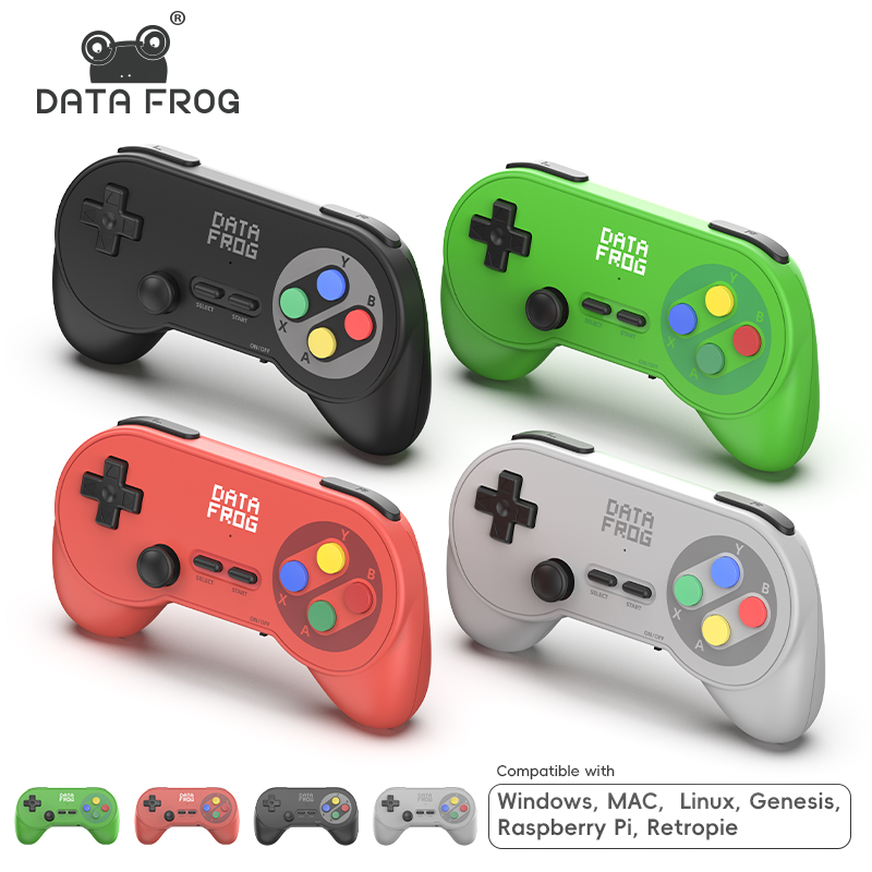 Gaming Retro Arcade - คอนโทรลเลอร์เกมไร้สาย Data Frog PC07 รุ่นคลาสสิก, ตัวรับสัญญาณคู่,
