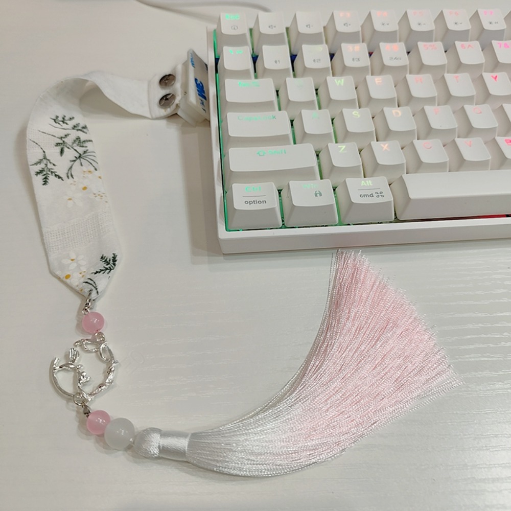 Retro Gaming Cables - สไตล์เรโทรจีนสำหรับตกแต่งคีย์บอร์ดแบบปรับแต่งได้ของ Wooting พร้อมริบบิ้นตกแต่ง อุปกรณ์เสริมสำหรับเล่นเกม ของขวัญ