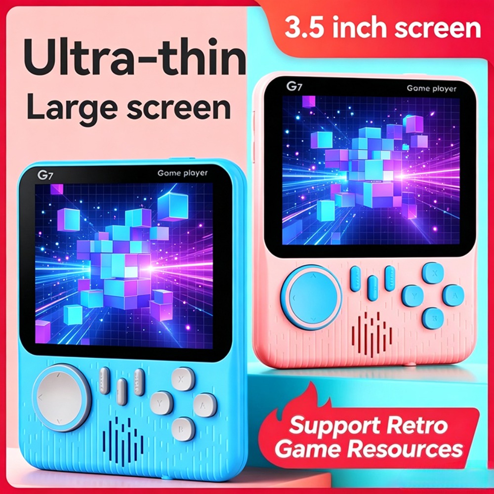 Retro Gaming Cables - เครื่องเล่นเกมพกพา G7 แบบเรโทร หน้าจอ LCD ขนาด