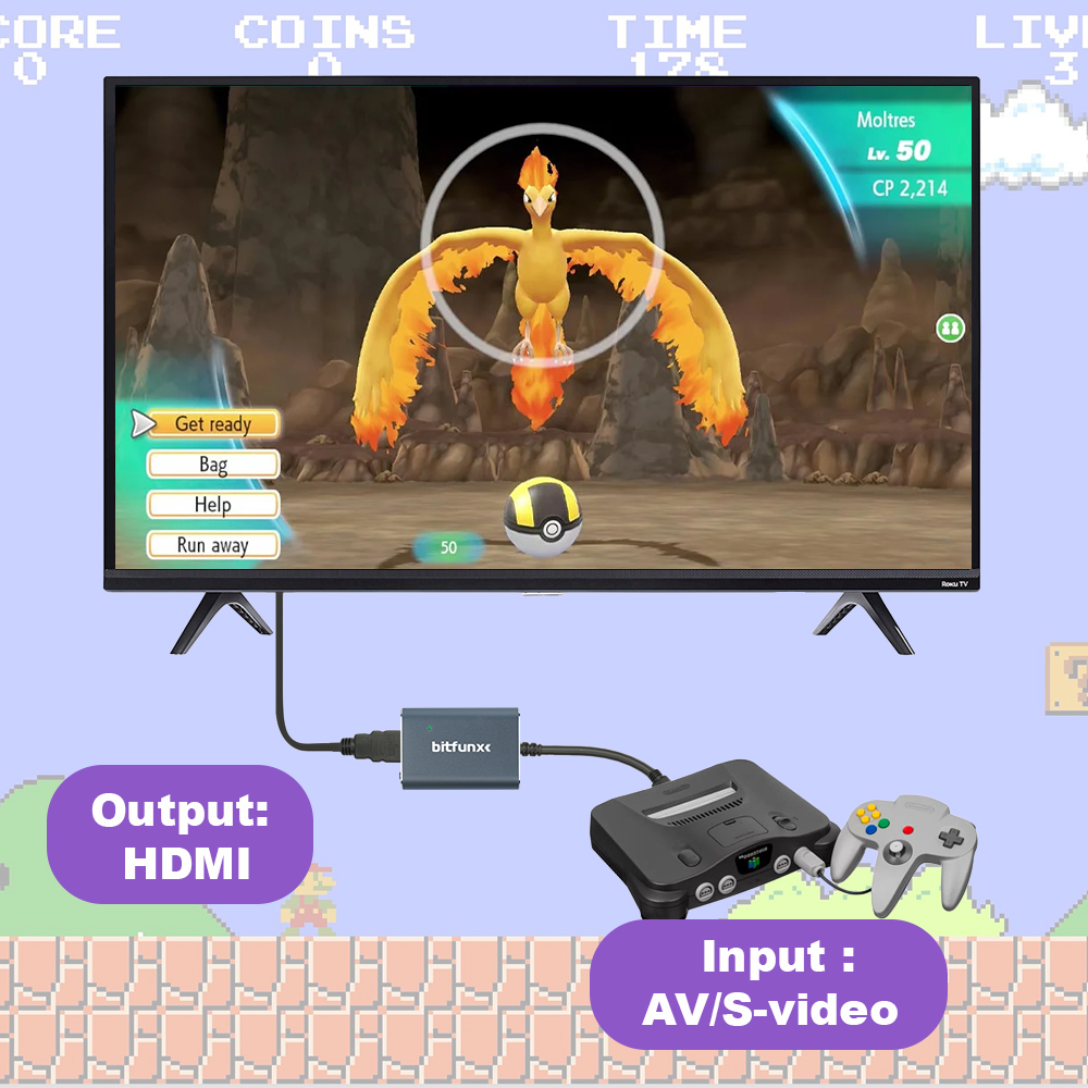Bitfunx 720P Svideo/AV ไปยังอะ - Retro Gaming Emulator บทวิจารณ์และราคา