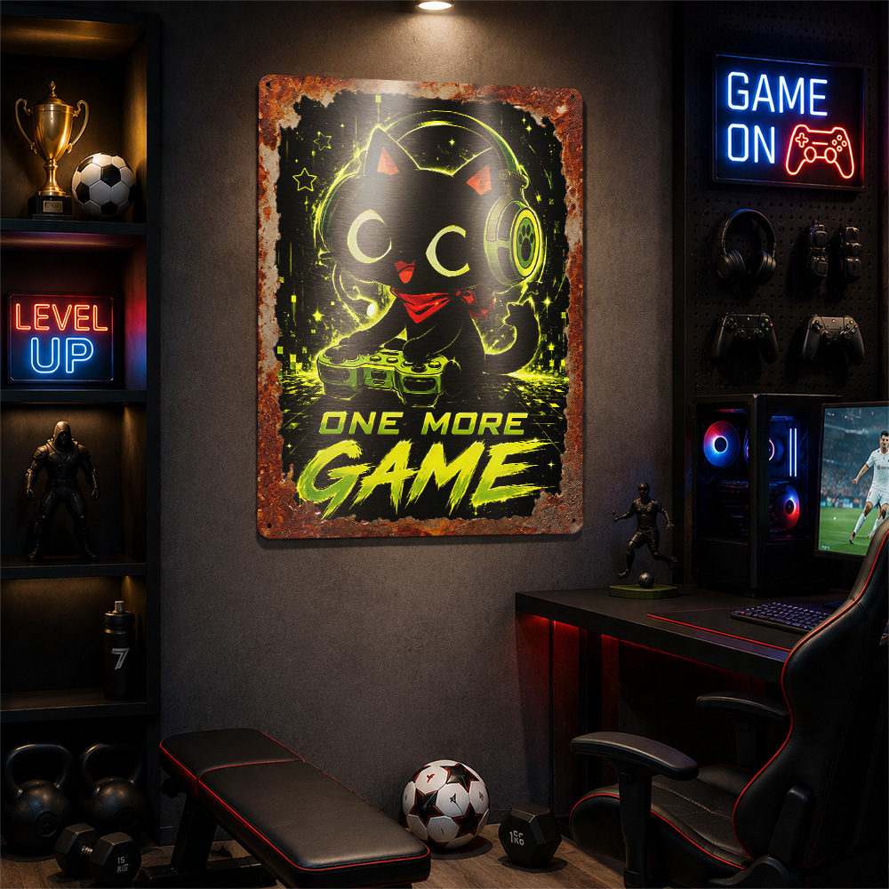 โปสเตอร์โลหะลายแมวน่ารักสำหรับ - Retro Gaming Cafe บทวิจารณ์และราคา
