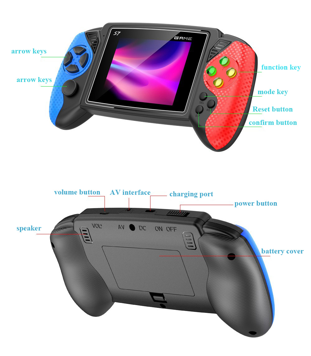 เครื่องเล่นเกมพกพา S7 Retro หน - Retro Gaming Console Handheld บทวิจารณ์และราคา