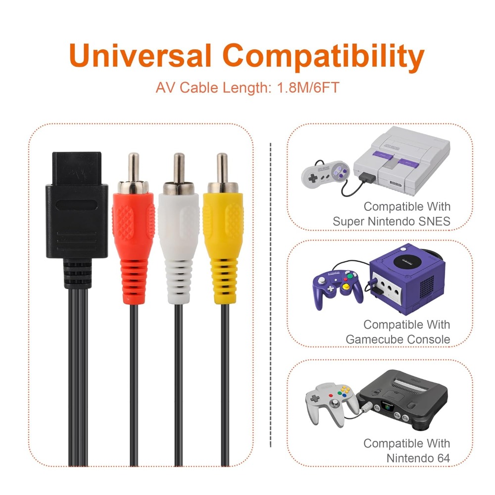 N64 AV/Gamecube/SNES/SFC คุณภา - Retro Gaming Cables บทวิจารณ์และราคา