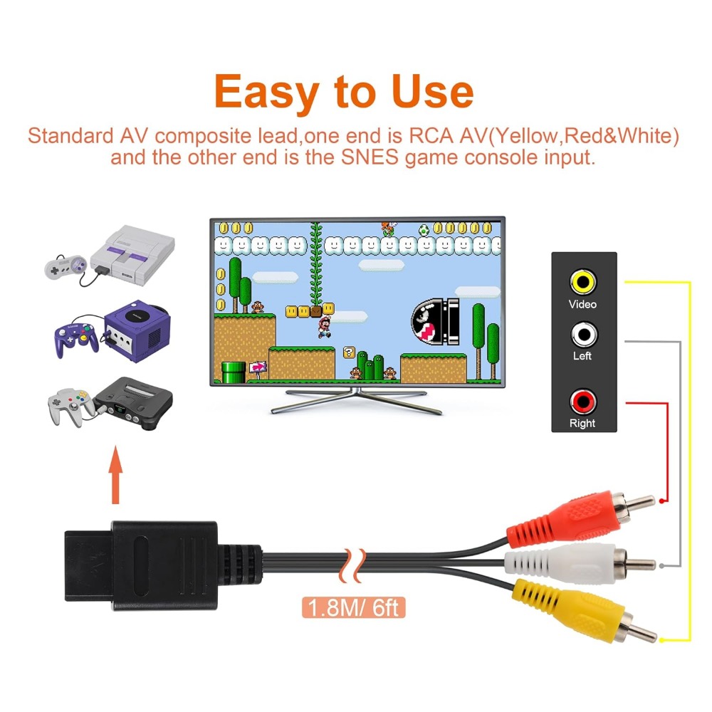 N64 AV/Gamecube/SNES/SFC คุณภา - Retro Gaming Cables บทวิจารณ์และราคา